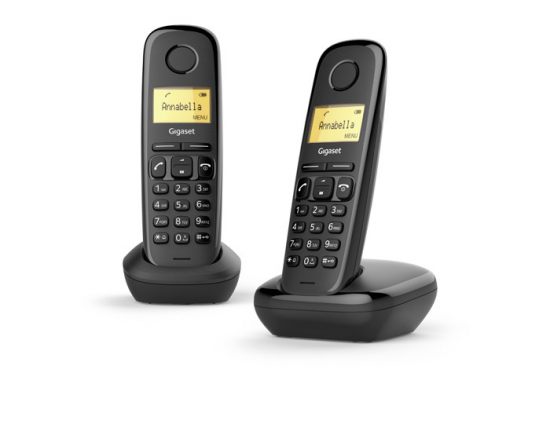 Teléfono inalámbrico Dect Gigaset A170 DUO, negro